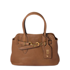 Miu Miu Aventure Medium Nappa Leather Handbag - Oak