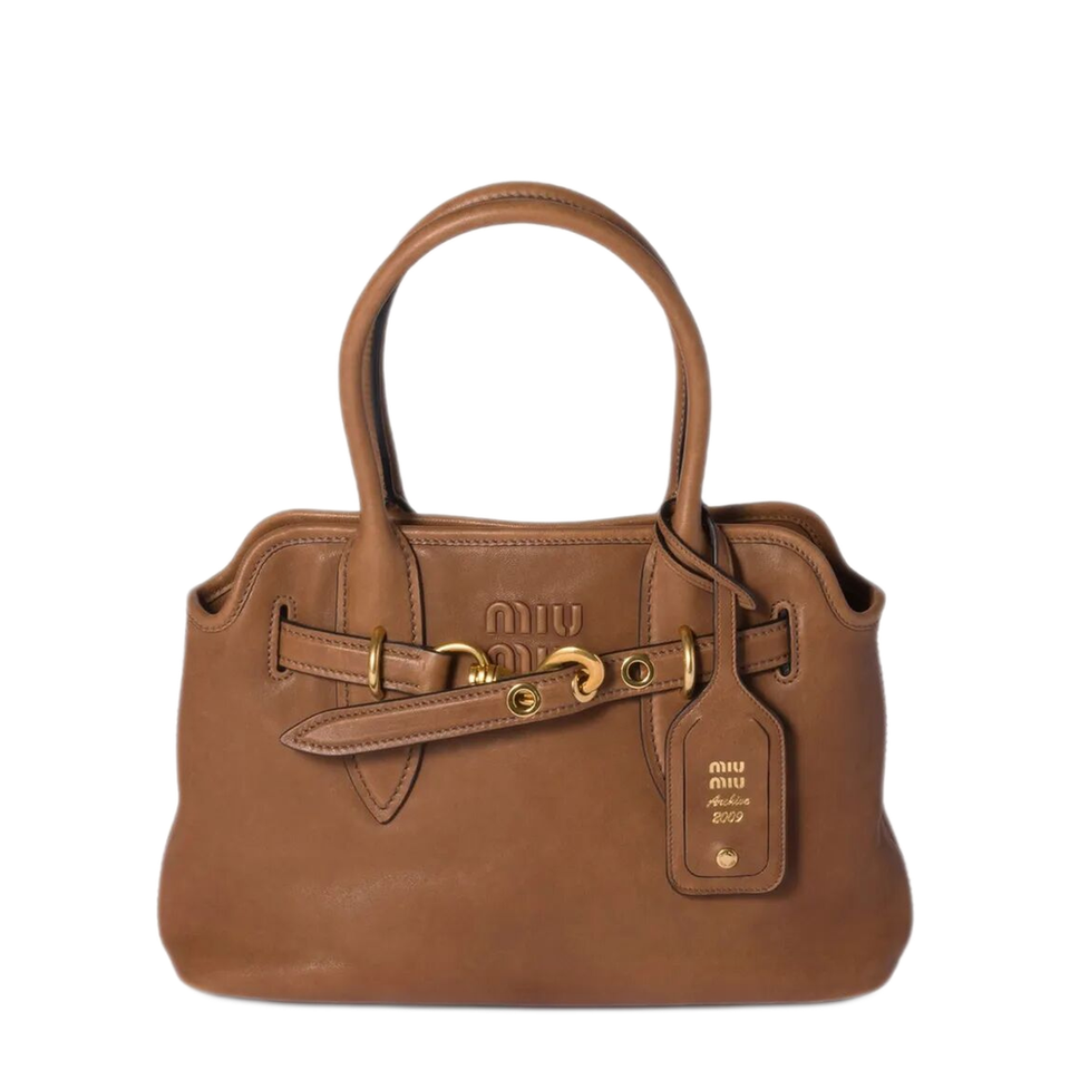 Miu Miu Aventure Medium Nappa Leather Handbag - Oak