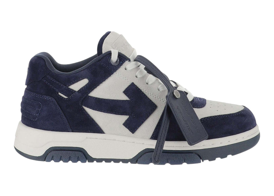 OFF-WHITE Out Of Office OOO Low Tops White Blue Suede