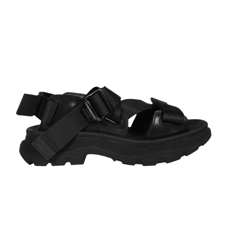 Alexander Mcqueen Strappy Leather Sport Sandal Black