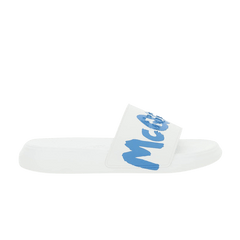 Alexander McQueen Rubber Pool Slide Graffiti - White Lake Blue