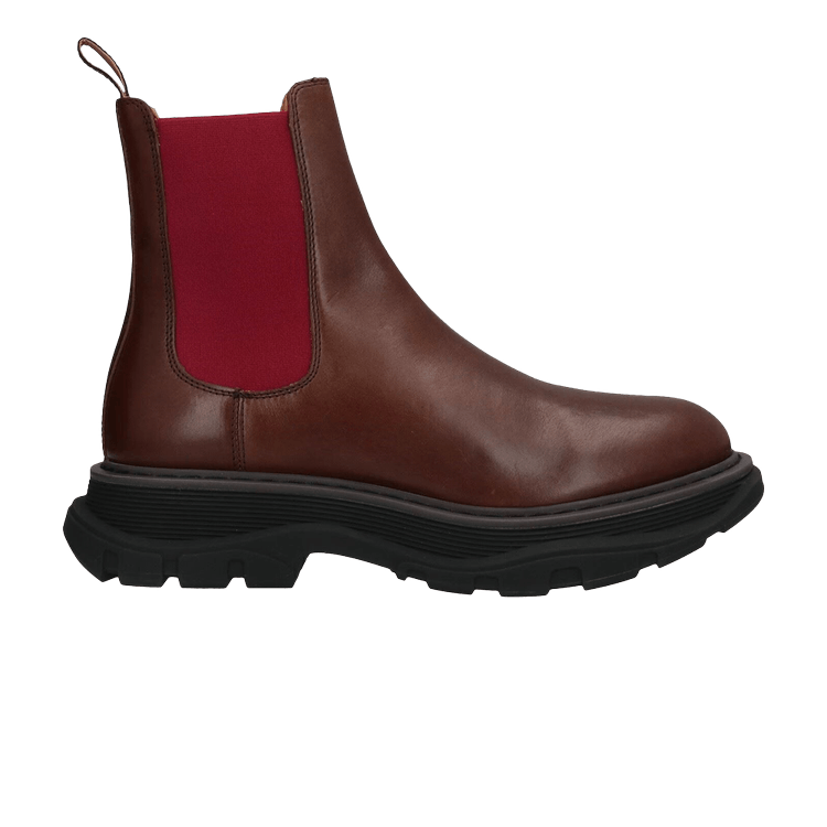 Alexander McQueen Tread Chelsea Boot Chocolate Burgundy