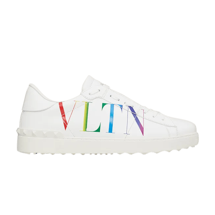 Valentino Open Sneaker Logo Print - White Multi
