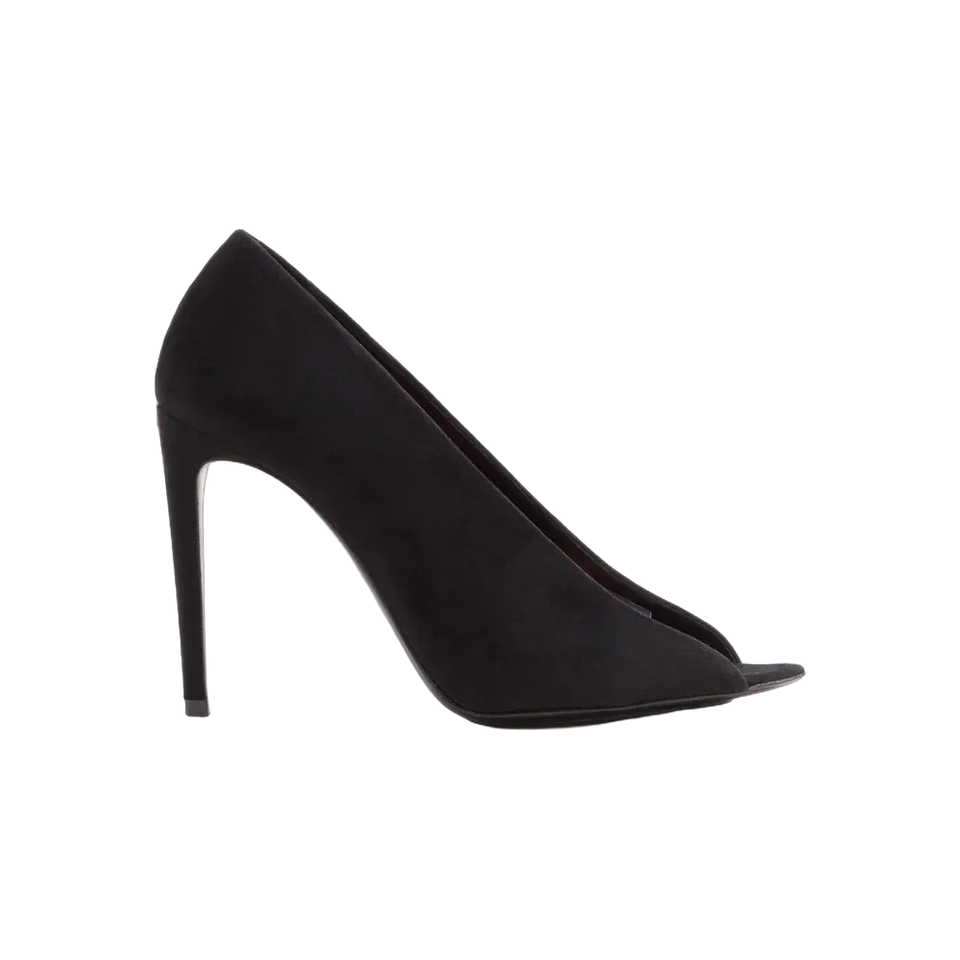 Valentino Open Toe Révélé Suede Pumps 105mm Black
