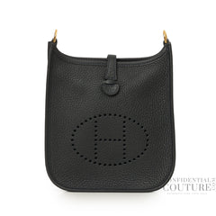 Hermes Noir Evelyne TPM With Gold Hardware