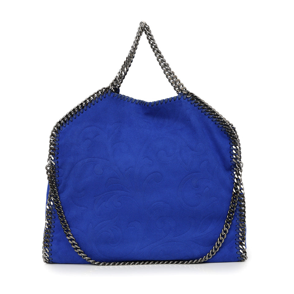 Stella Mccartney Falabella 3 Chain Blue Fold - Over Large Tote Bag