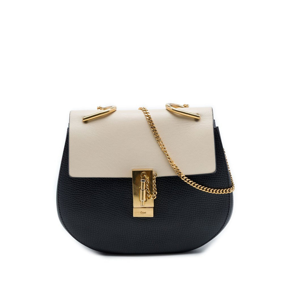 Chloé Small Bicolor Smooth and Grained Calfskin Drew Crossbody