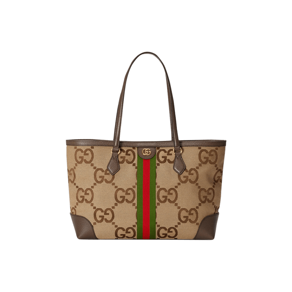 Gucci Ophidia Jumbo GG Medium Tote Camel/Ebony