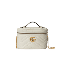 Gucci GG Marmont Mini Top Handle Bag Mystic White