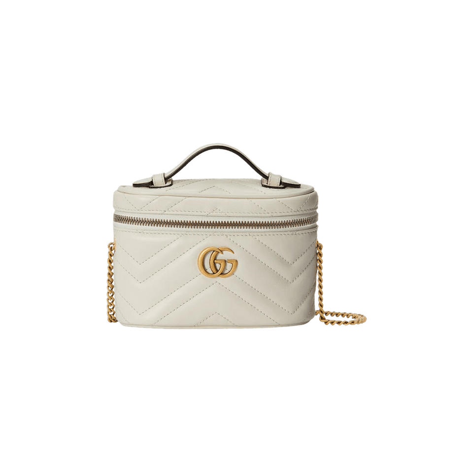 Gucci GG Marmont Mini Top Handle Bag Mystic White