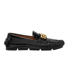 Versace Greca Loafer Croc - Black Gold