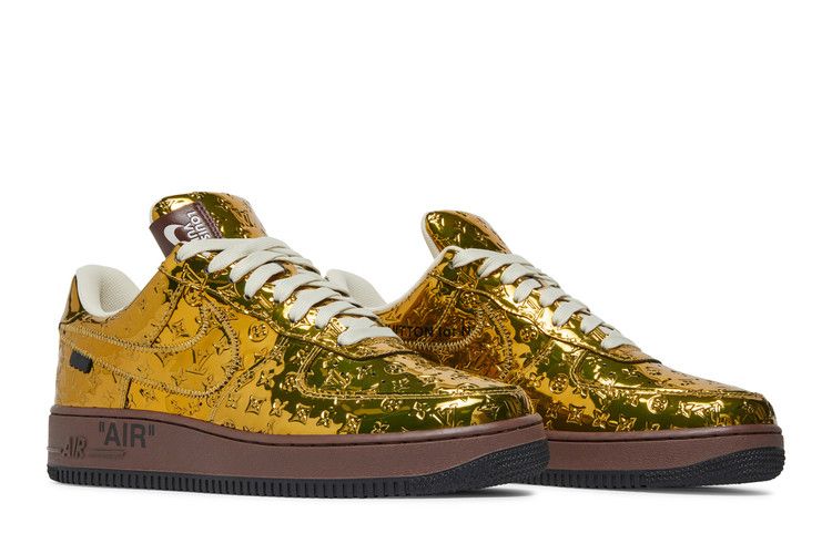 Louis Vuitton x Air Force 1 Low Metallic Gold