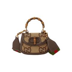 Gucci Bamboo 1947 Jumbo GG Mini Bag Camel/Ebony