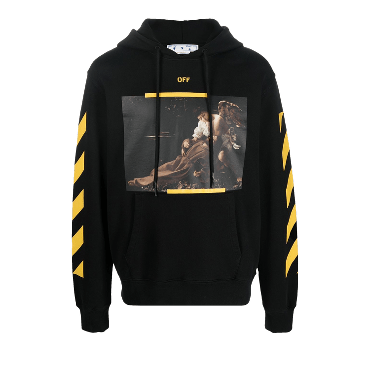 Off-White Diagonal Arrow Caravaggio St Fran Slim Hoodie Black/White