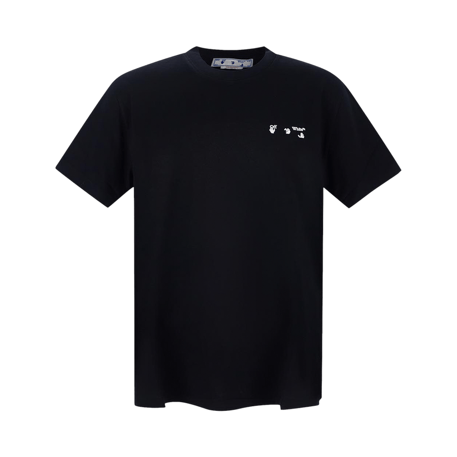 Off-White OW Logo Slim Shorts-Sleeve T-Shirt Black/White