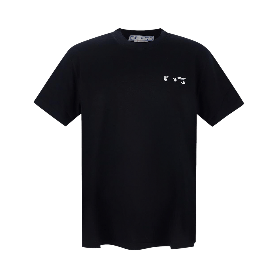 Off-White OW Logo Slim Shorts-Sleeve T-Shirt Black/White