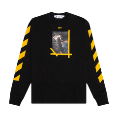 Off-White Diagonal Arrow Caravaggio Skate Long-Sleeve Tee Black/White