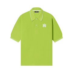 Amiri Solid Shorts-Sleeve Polo Lime