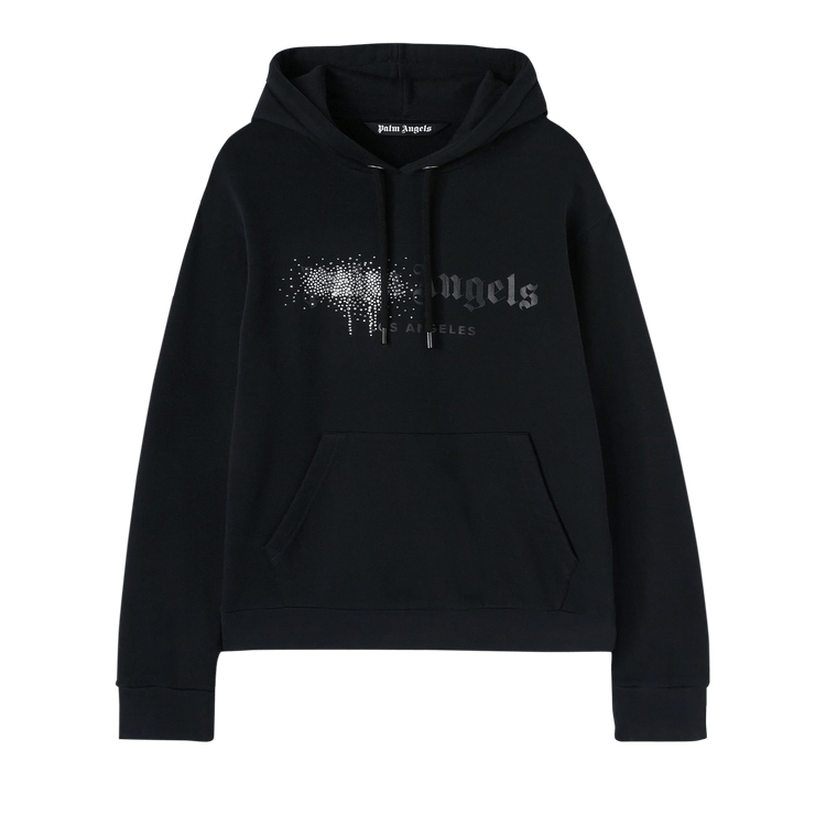 Palm Angels Rhinestone Sprayed Hoody Black