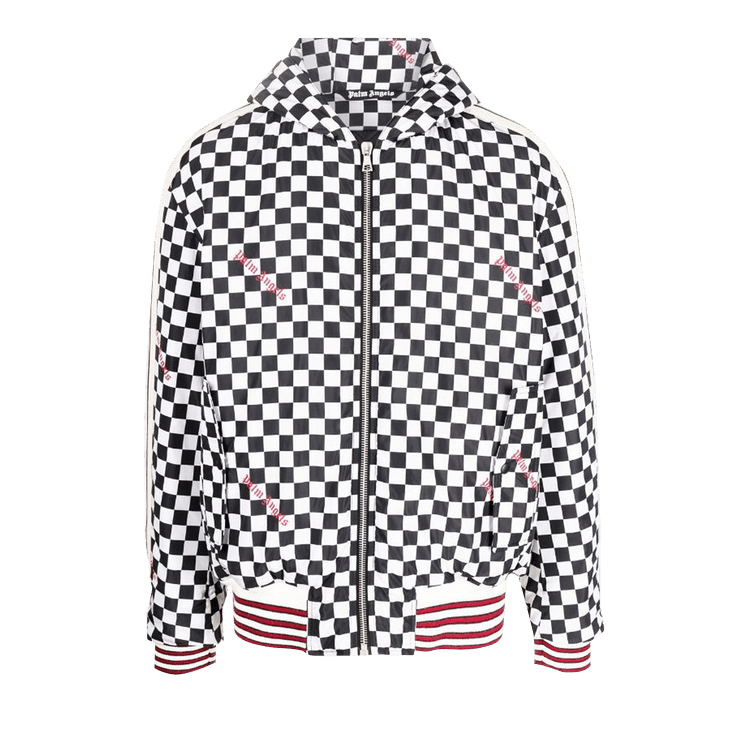 Palm Angels Damier Puffed Hoody Jacket Black/Red