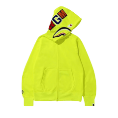 BAPE Neon Shark Full Zip Hoodie Yellow