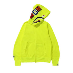 BAPE Neon Shark Full Zip Hoodie Yellow