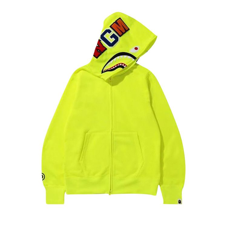 BAPE Neon Shark Full Zip Hoodie Yellow