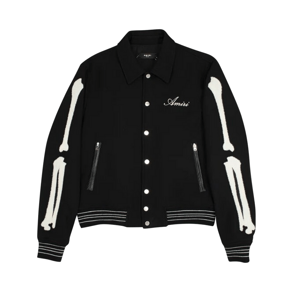 Amiri Bones Varsity Jacket Black