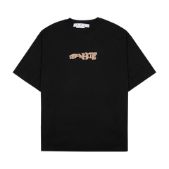 Off-White Glitz Carlos Over Skate Shorts-Sleeve T-Shirt Black/Silver
