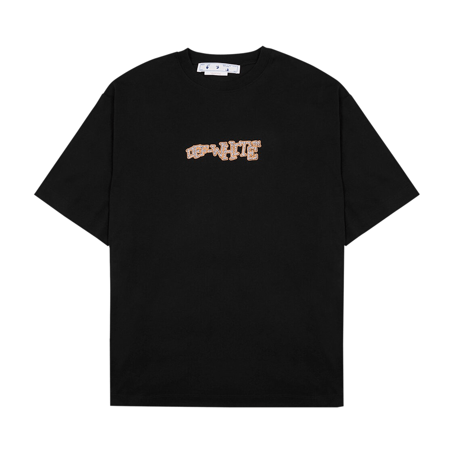 Off-White Glitz Carlos Over Skate Shorts-Sleeve T-Shirt Black/Silver