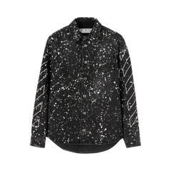 Off-White Diag Paint Denim Shirt Black/White