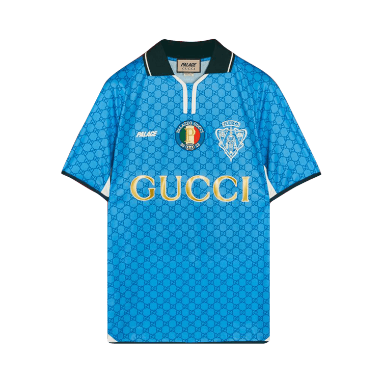Gucci x Palace Printed Football Technical Jersey T-Shirt Blue