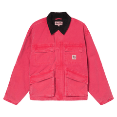 Stussy Washed Canvas Shop Jacket Hot Pink