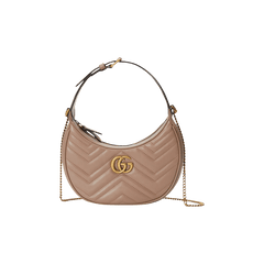 Gucci GG Marmont Half Moon Shaped Mini Bag Porcel Rose