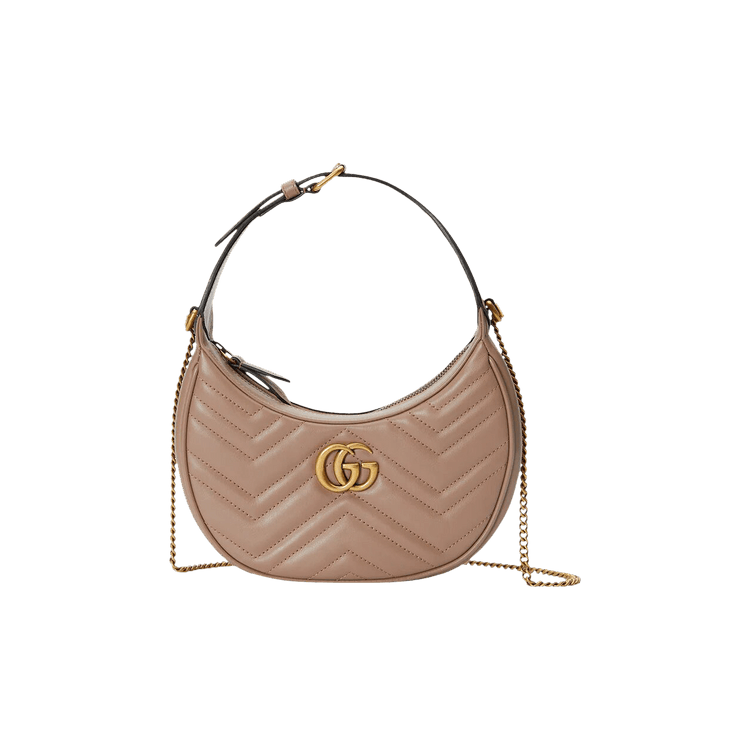 Gucci GG Marmont Half Moon Shaped Mini Bag Porcel Rose