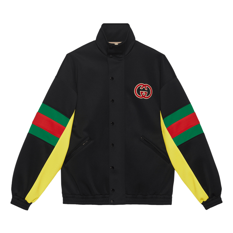 Gucci Light Neoprane Jacket With Web Black