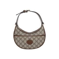 Gucci Half Moon Shaped Mini Bag With Interlocking G Beige/Ebony Supreme