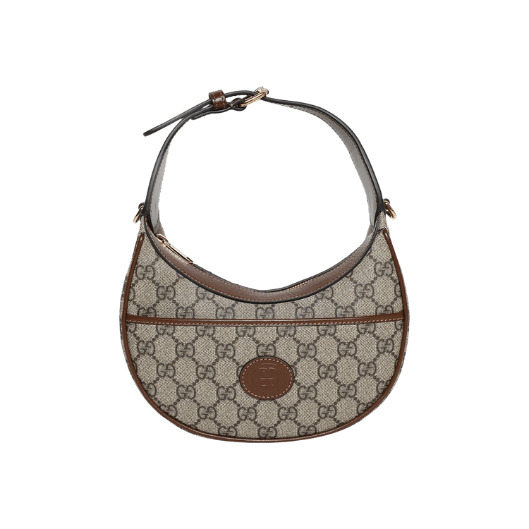 Gucci Half Moon Shaped Mini Bag With Interlocking G Beige/Ebony Supreme