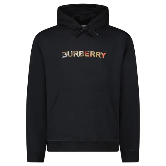 Burberry Logo Embroidered Hoodie Black