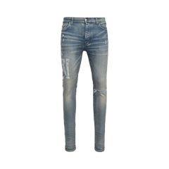 Amiri Distressed Logo Jean Clay Indigo
