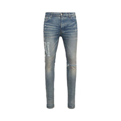 Amiri Distressed Logo Jean Clay Indigo