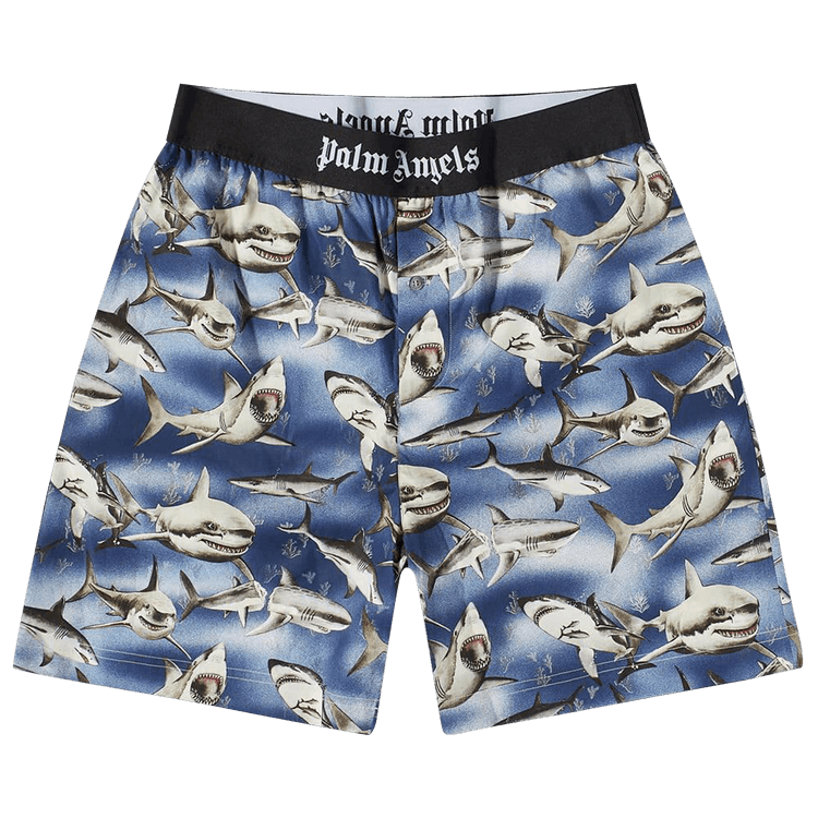 Palm Angels Sharks Easy Shorts Blue Black