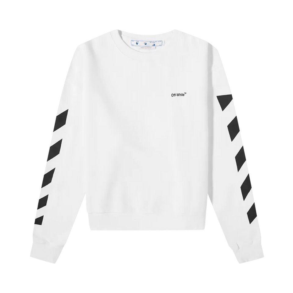 Off-White Diagonal Helvetica Oversized Sweatshirt White