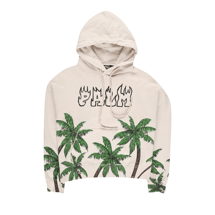Palm Angels Palms And Skull Vintage Hoodie White