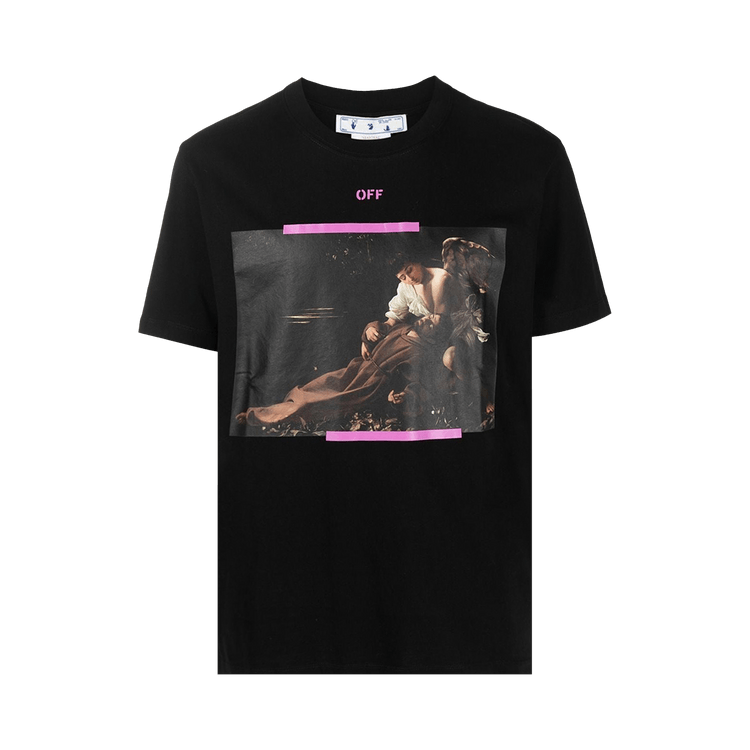 Off-White Arrow Caravaggio St Fran Slim Shorts-Sleeve T-Shirt Black
