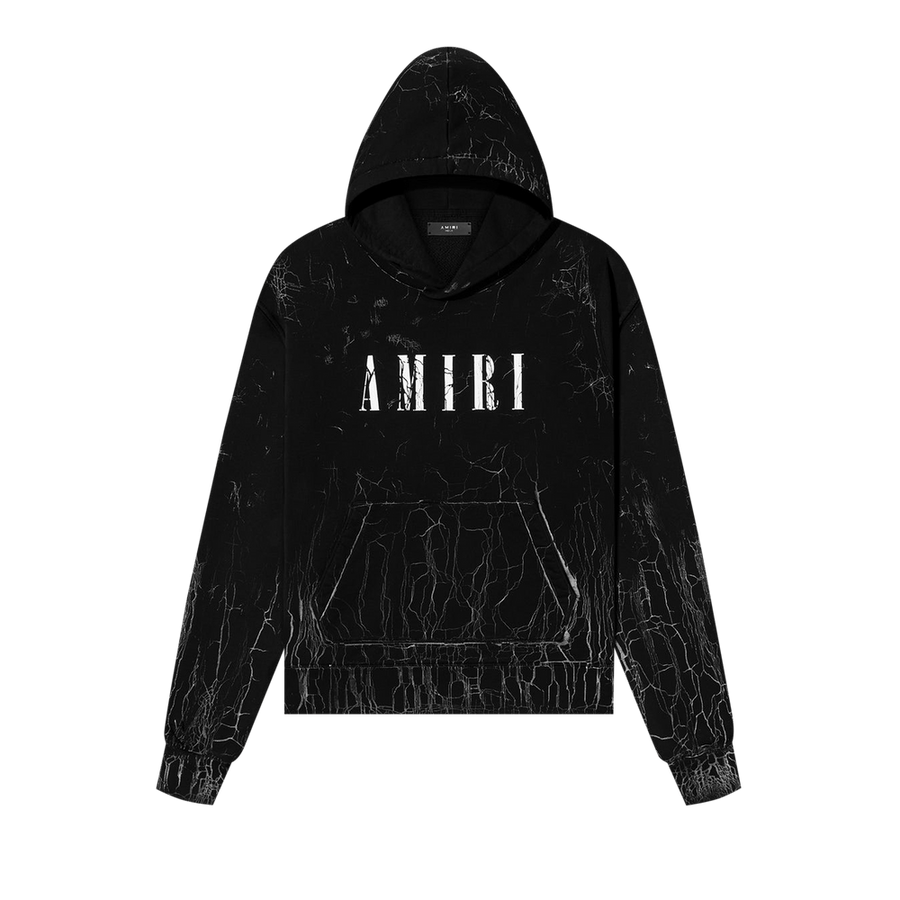 Amiri Cracked Dye Core Logo Hoodie Black