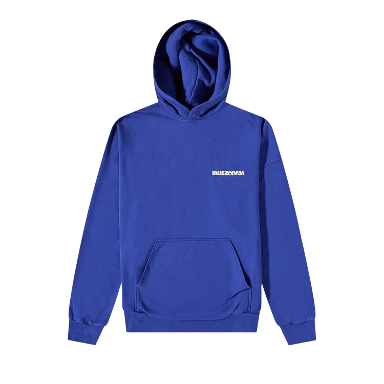 Balenciaga Reverse Back Logo Hoodie Indigo/Dirty White