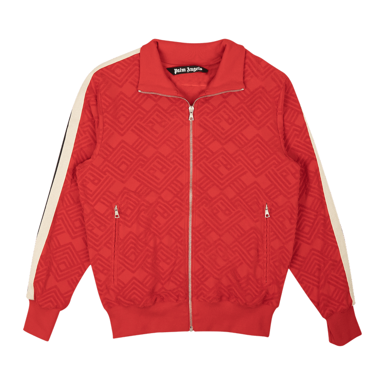 Palm Angels Logo Terry Track Jacket Red