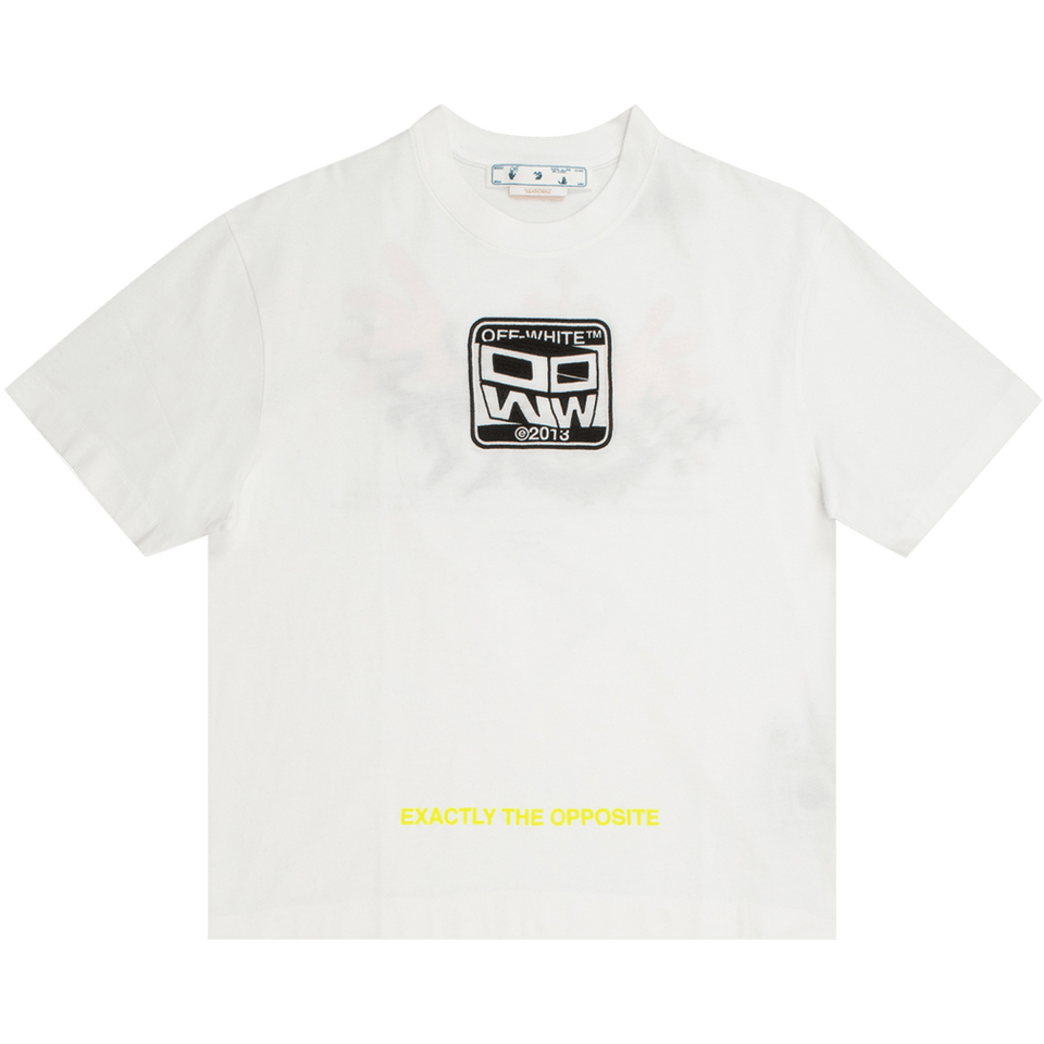 Off-White Wizard Eye Over Skate Shorts-Sleeve T-Shirt White/Black