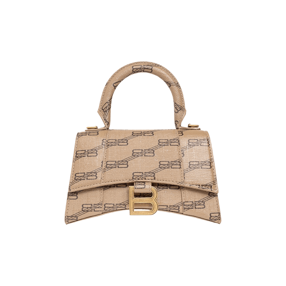 Balenciaga Hourglass XS Shoulder Bag Beige/Brown